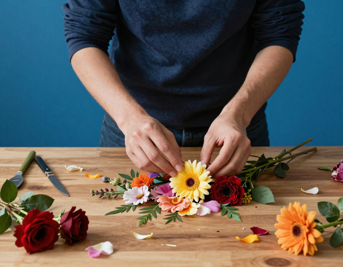 Artisan floral design process at Fragranceiartur